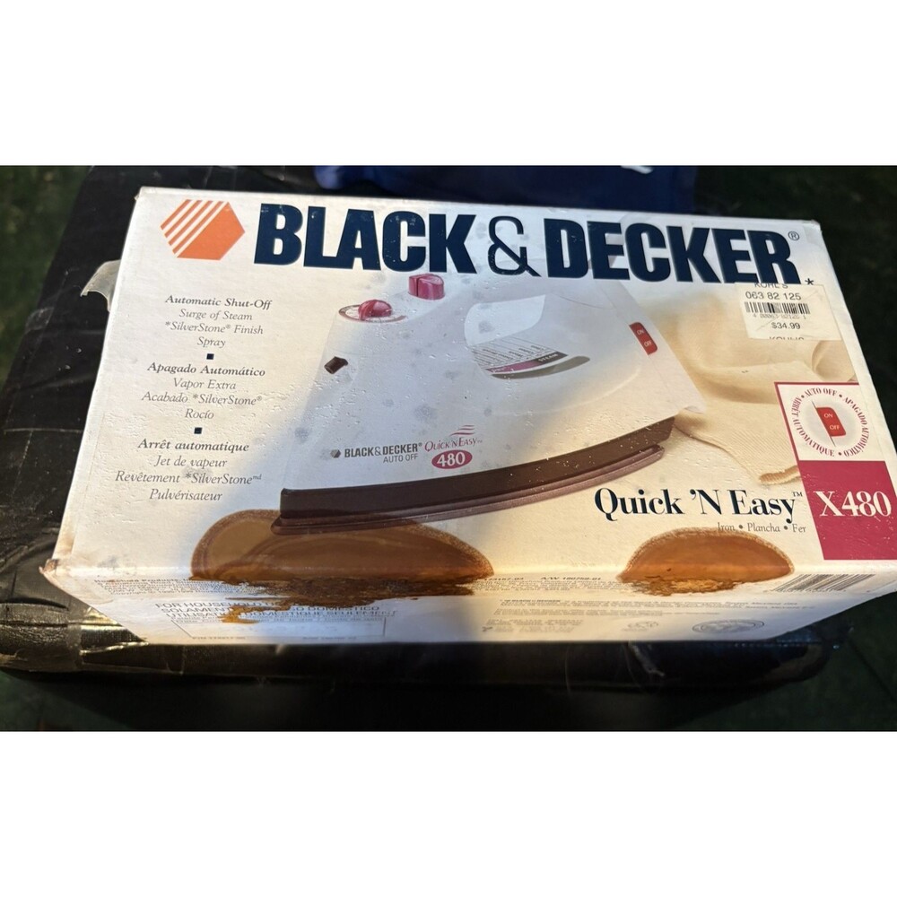 Vintage Black And DeckerQuick and Easy X480 Steam iron w/ Box and Manual, Used